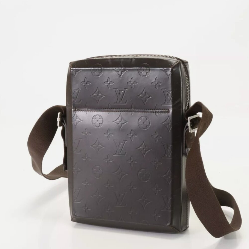 LOUIS VUITTON Monogram Glace Bobby Cafe Messenger W/COA Unisex Brown Authentic